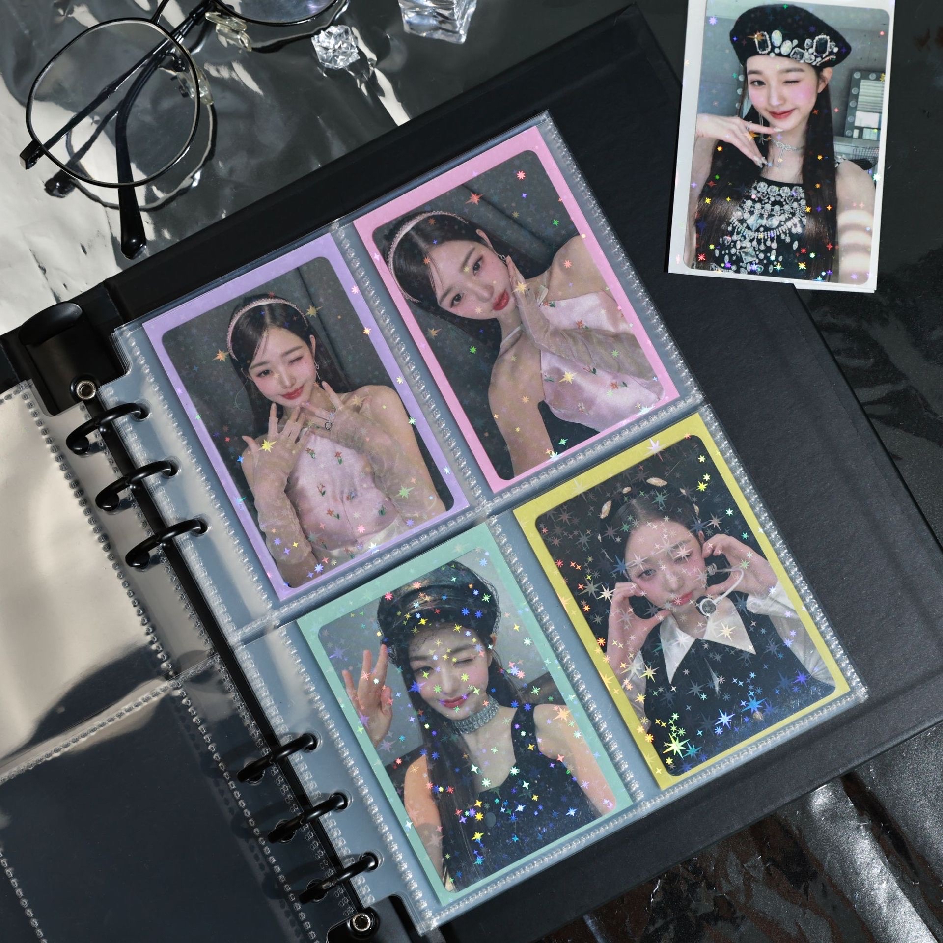 現貨 雷射星星/愛心 二層卡套