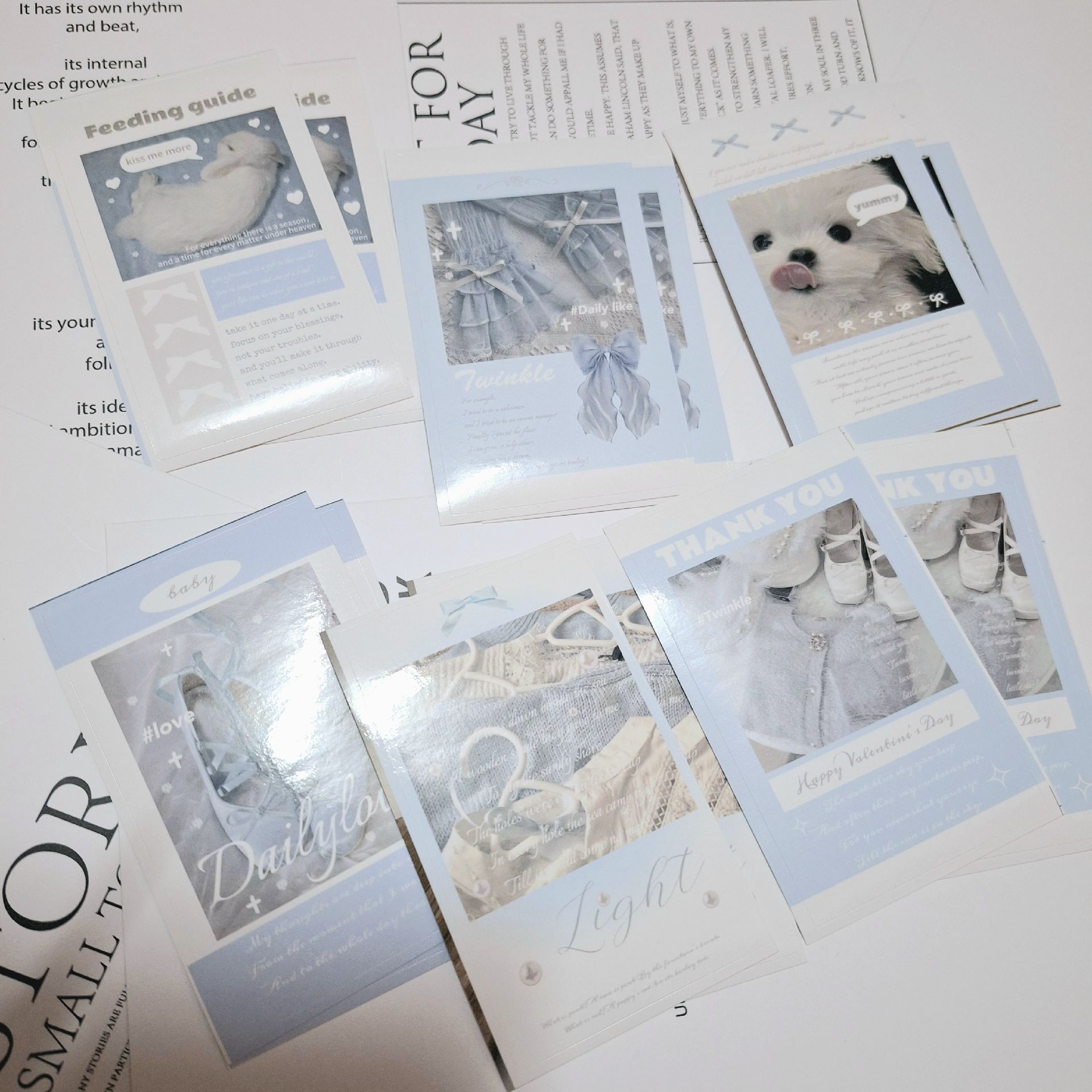 ​⑅ 封口貼/🤍12張10$🤍文創*藍色心情系列ins風網感小清新貼紙出卡白色系打包