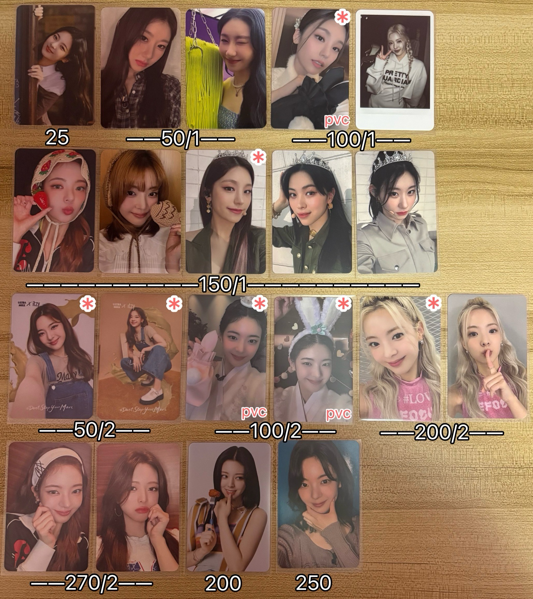 ITZY YEJI LIA RYUJIN CHAERYEONG YUNA 特典卡 簽售卡 幸運卡 年曆卡 代言卡 預售卡