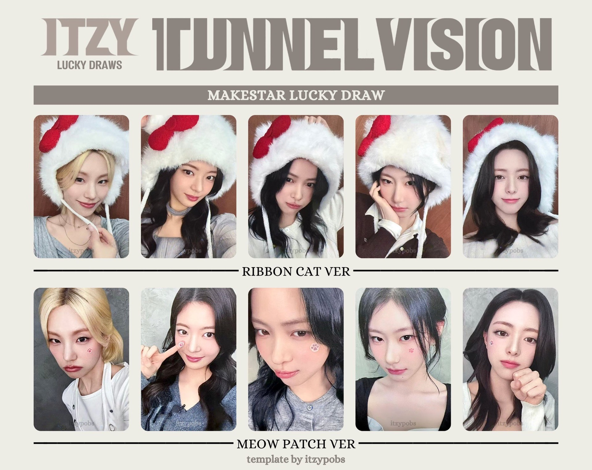 ITZY kitty幸運卡 下排志粒可當綁