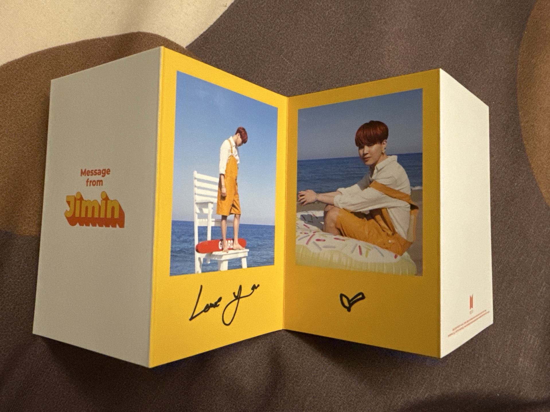 BTS JIMIN奶油專輯訊息卡