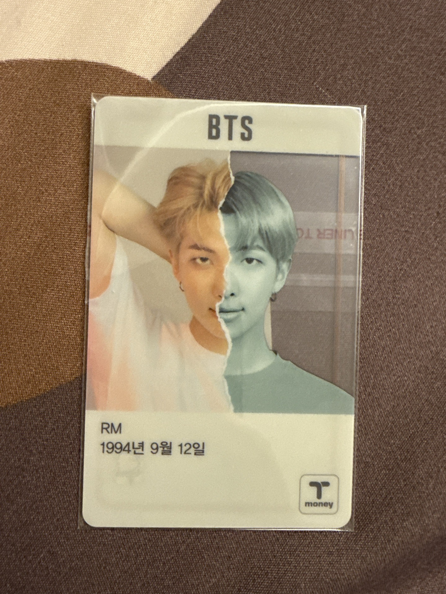 BTS RM T-money交通卡(全新無儲值過）