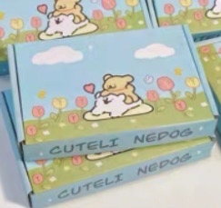 [包材] 線條小狗飛機盒