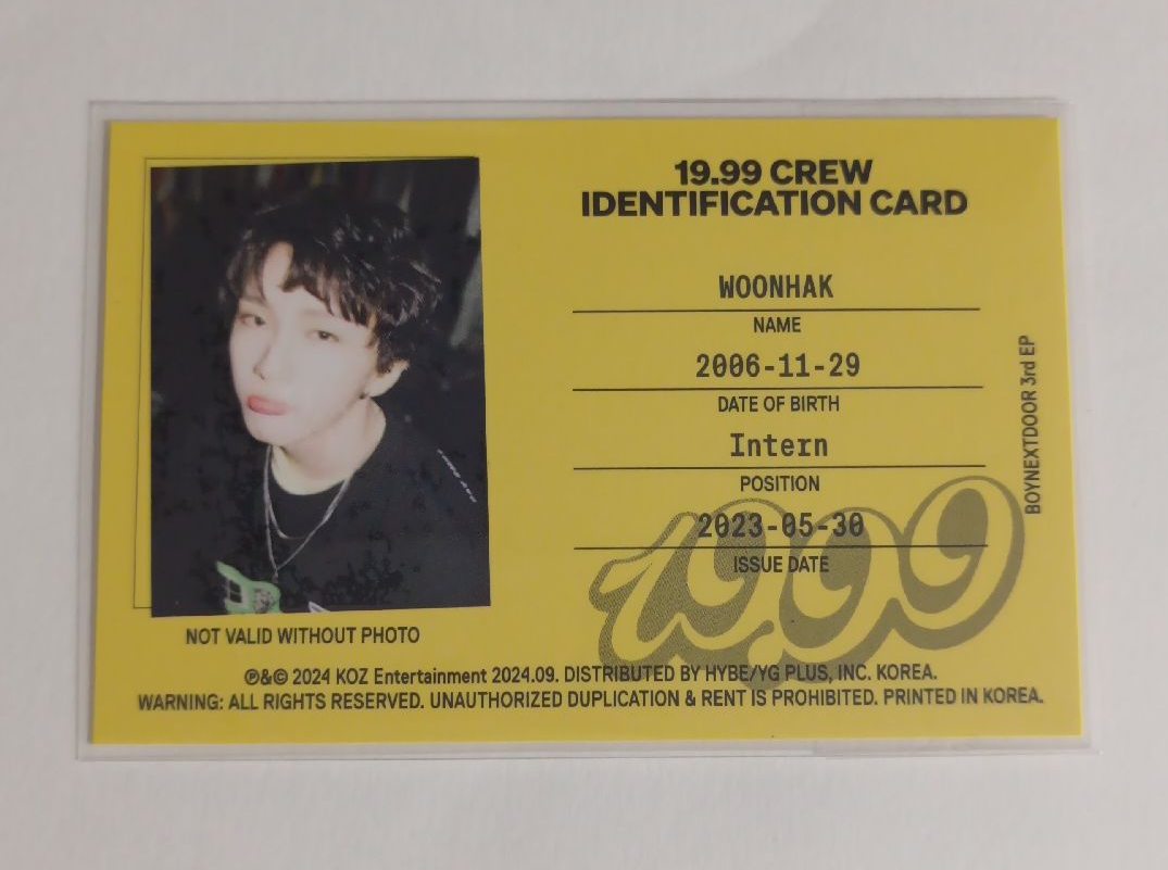 （送）19.99 專輯卡 ID卡6 雲鶴 WOONHAK 운학 金雲鶴