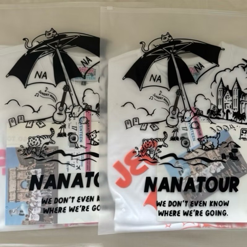 ⚡️ SEVENTEEN nanatour 羅羅旅行團 tshirt 塗鴉版 上衣 短袖 尹淨漢 夫勝寛