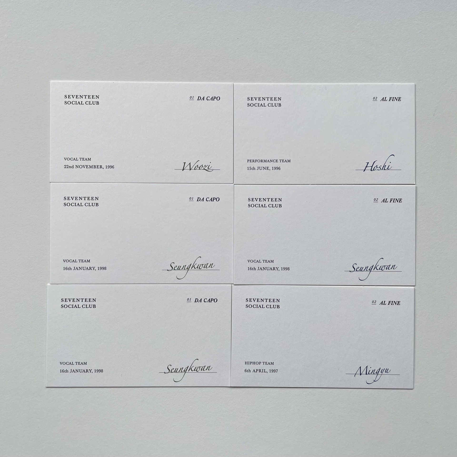 SOCIAL CLUB名片(左右各挑一張)