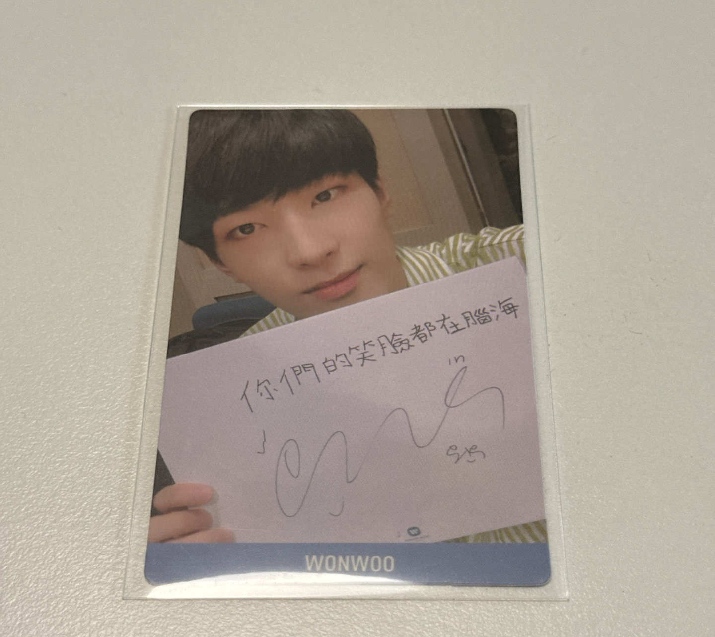 圓佑 迷五 中文手寫問候卡