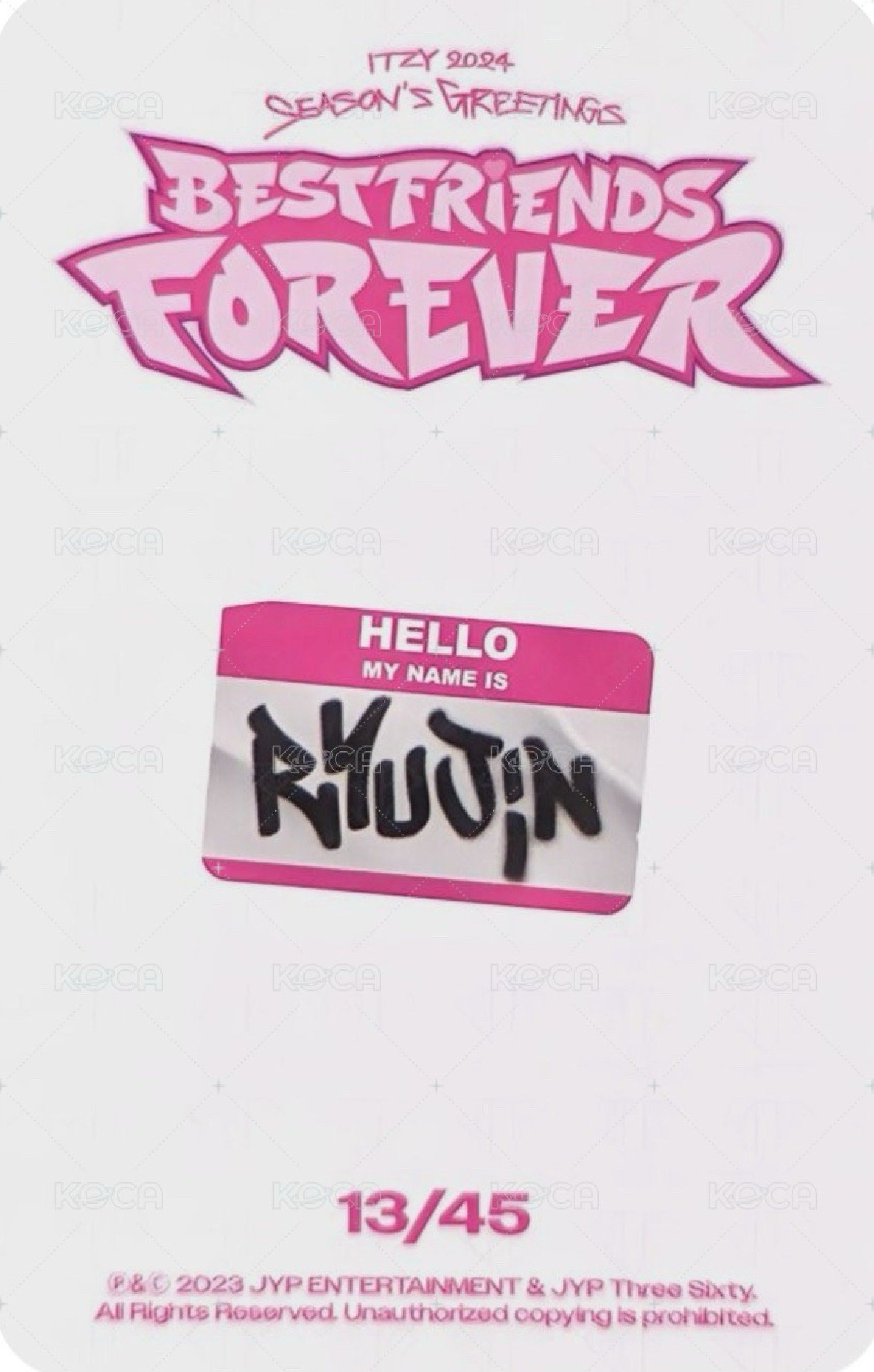 ITZY Ryujin 申留真 年曆卡（稀有）