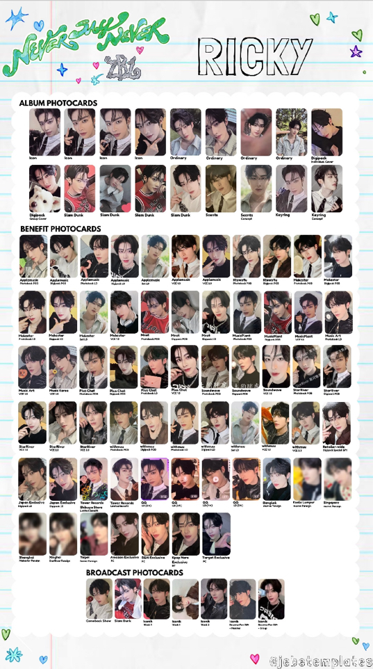RICKY 正規一 特典卡