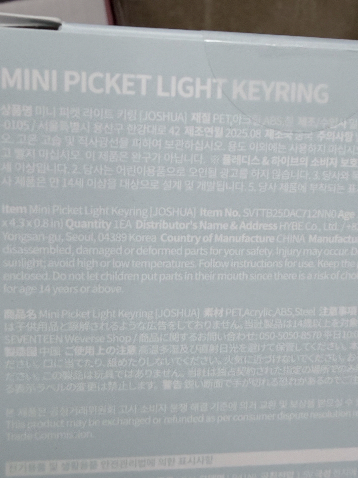 NEW_ 鑰匙圈吊飾 迷你手燈鑰匙圈 JOSHUA