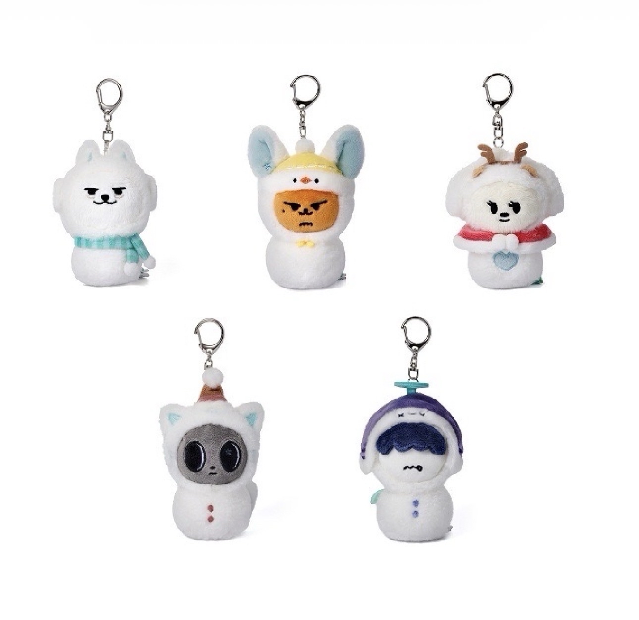 雪人角巴兔吊飾娃