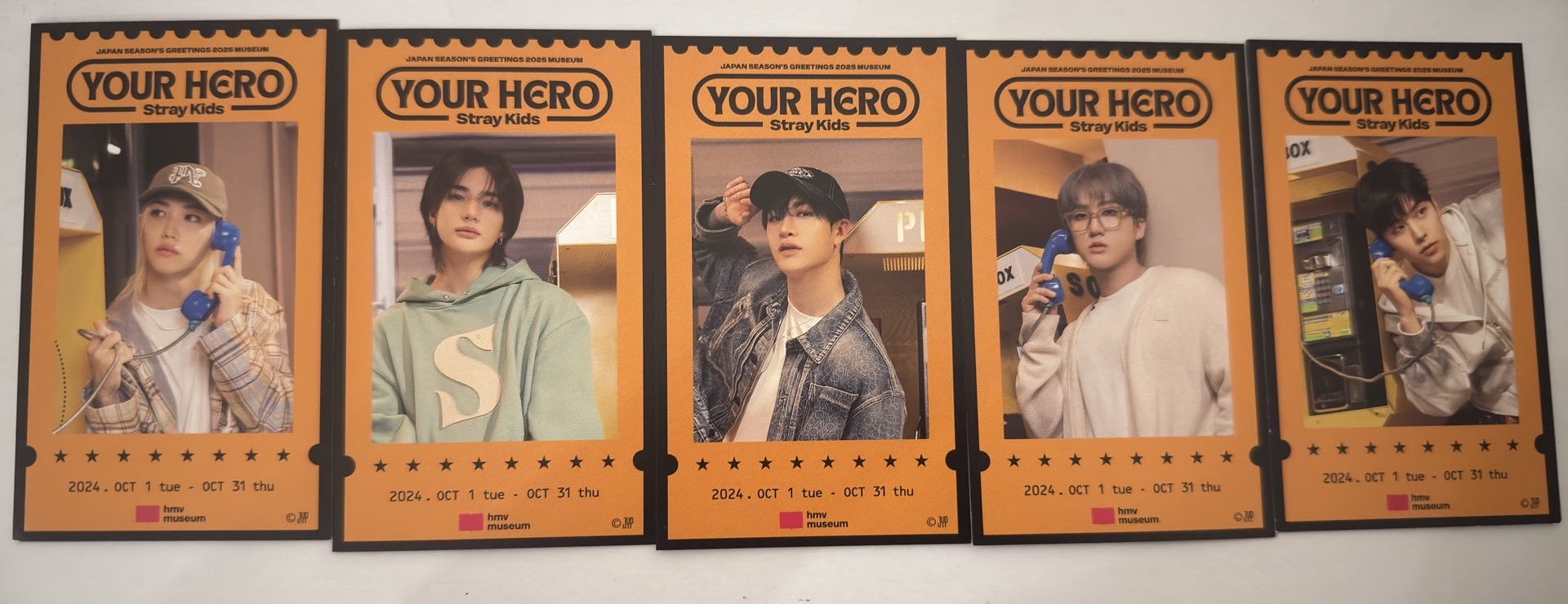 Stray Kids 日本2025年曆 展覽 入場卡 Felix 李龍馥 黃鉉辰 方燦 徐彰彬 金昇玟