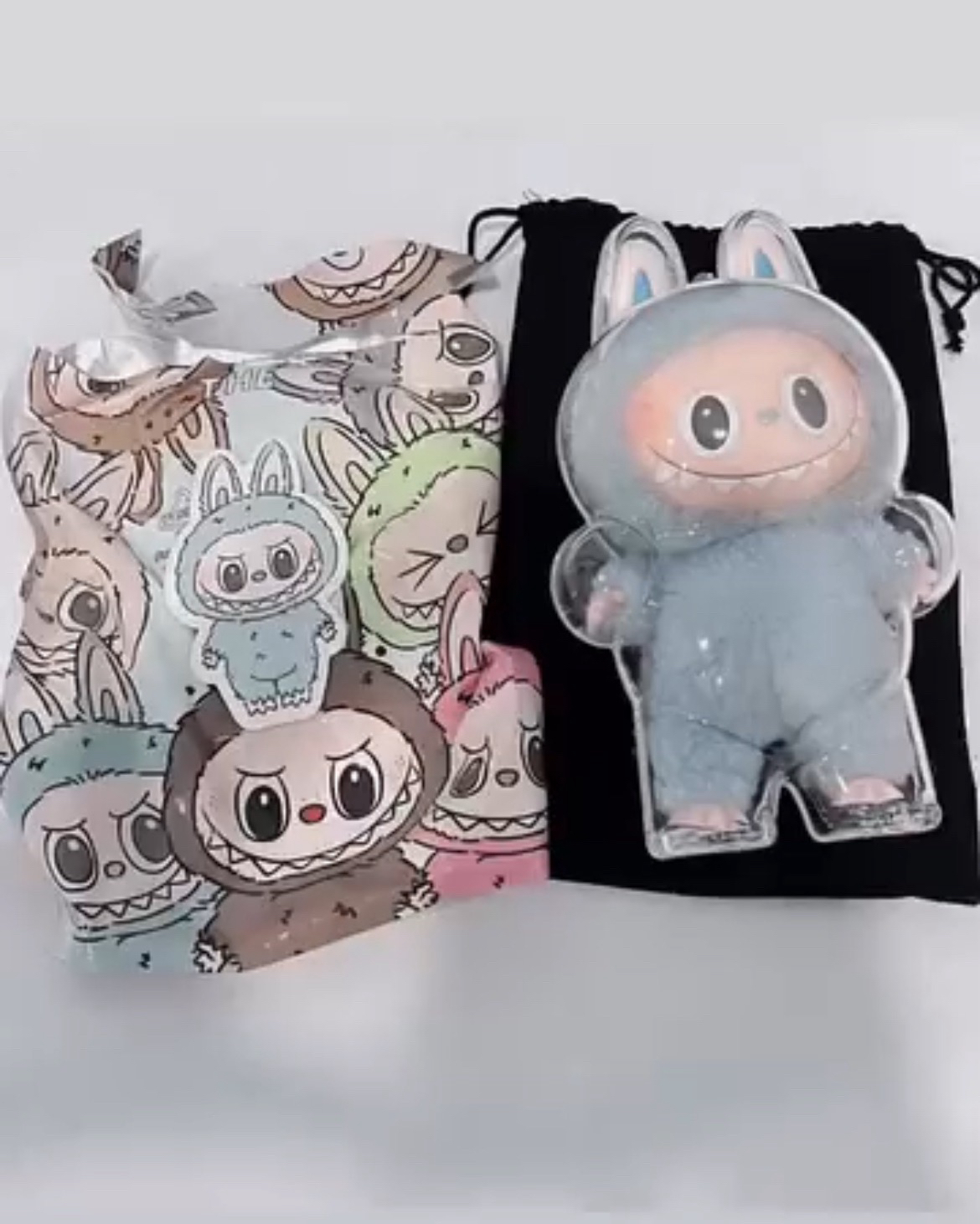 Labubu心動馬卡龍 娃娃 藍色海鹽椰椰