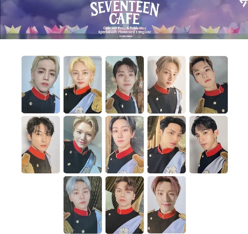 seventeen 23年首爾咖啡廳餐墊卡