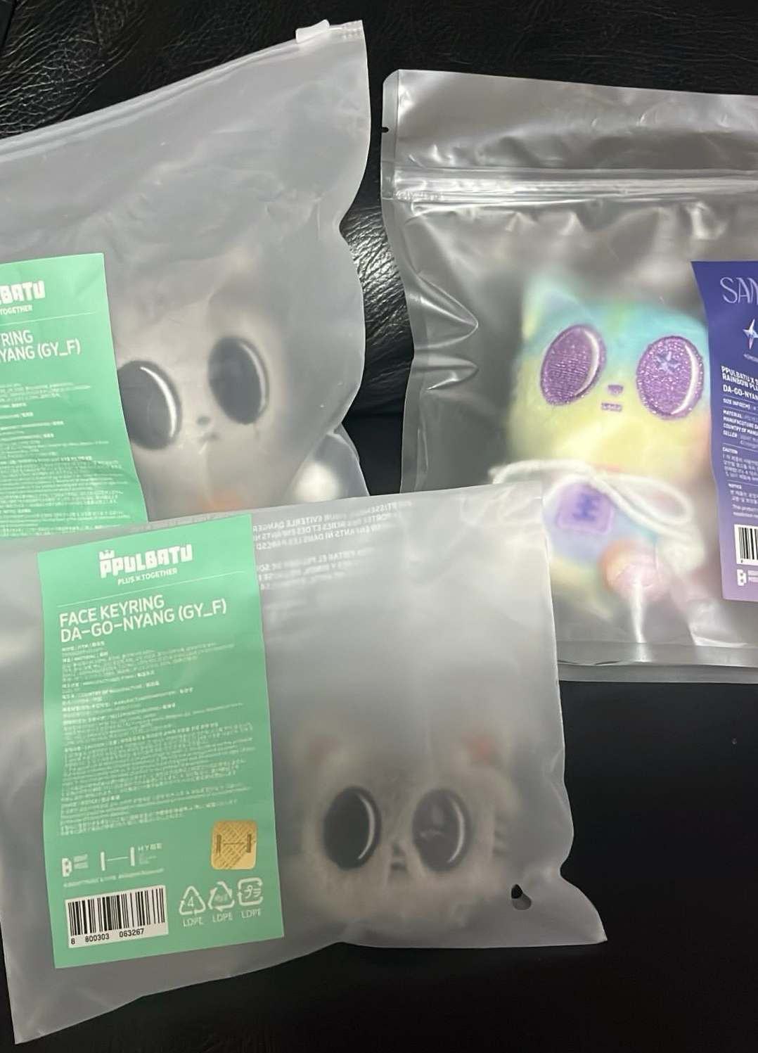 彩皮、原皮坐姿、大頭松喵