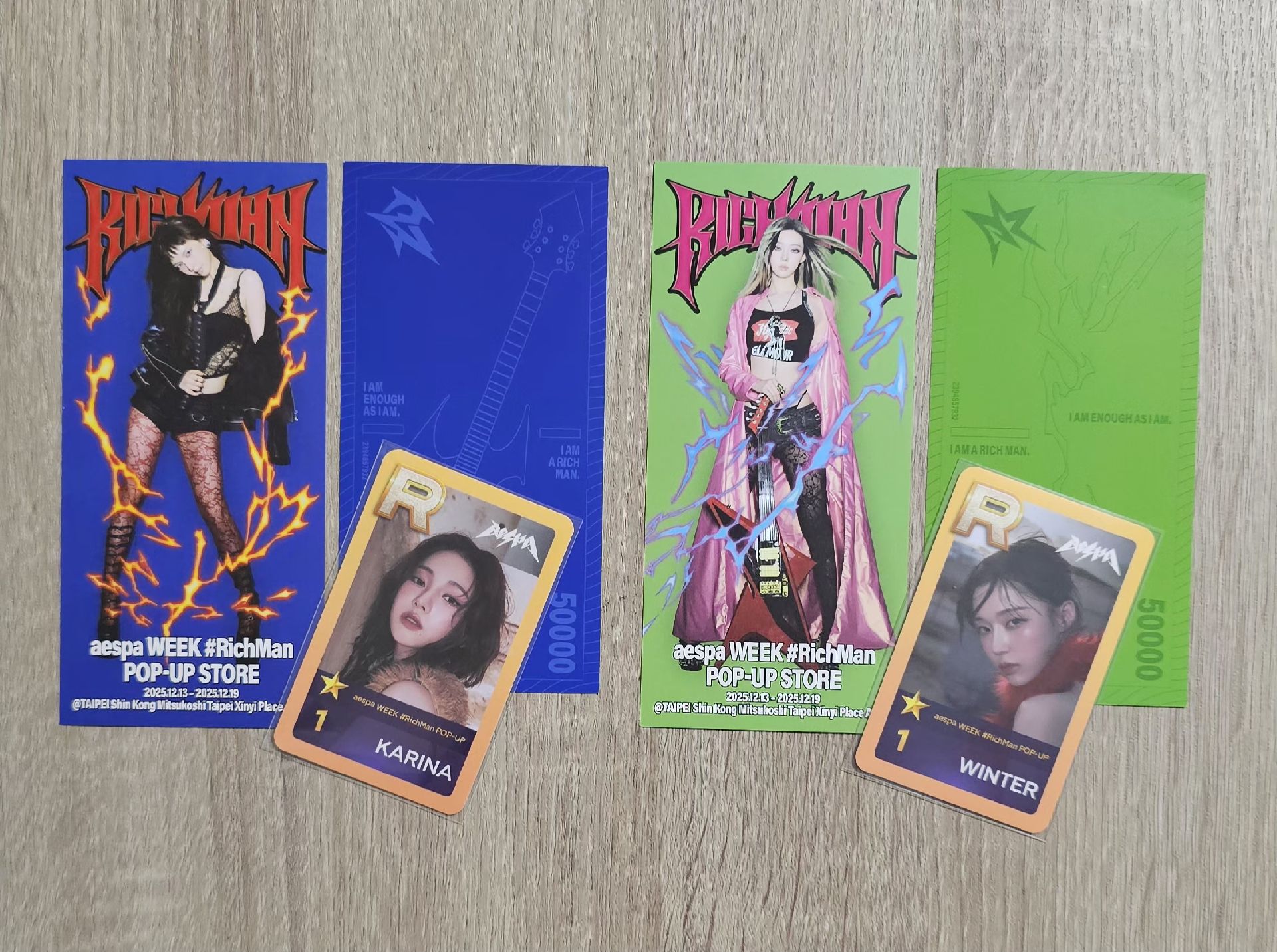 aespa Rich Man 快閃店 遊戲卡 任務卡
