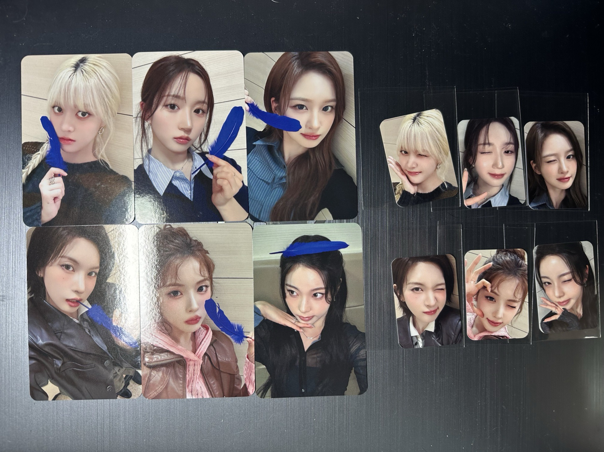 MS藍色羽毛一套（含隨機2張大頭照）