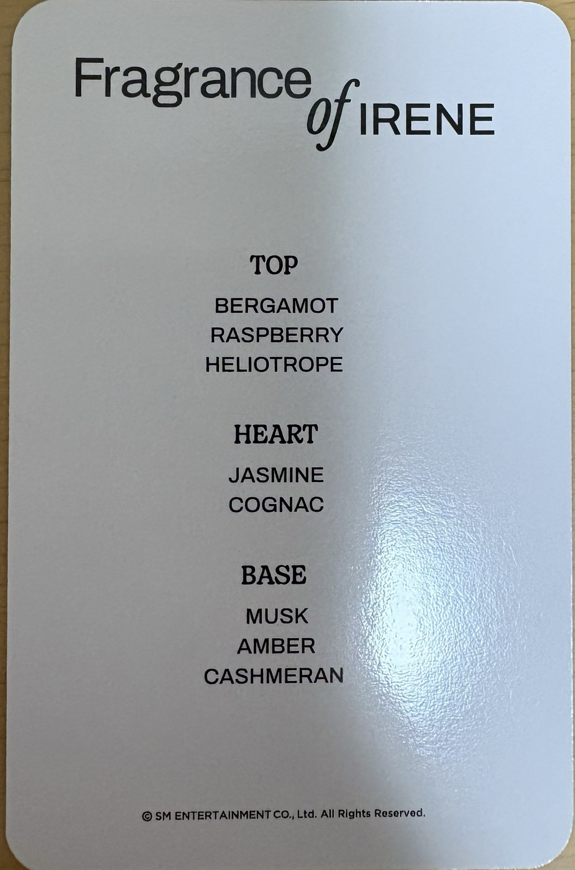 Red Velvet 十週年香水卡-Irene