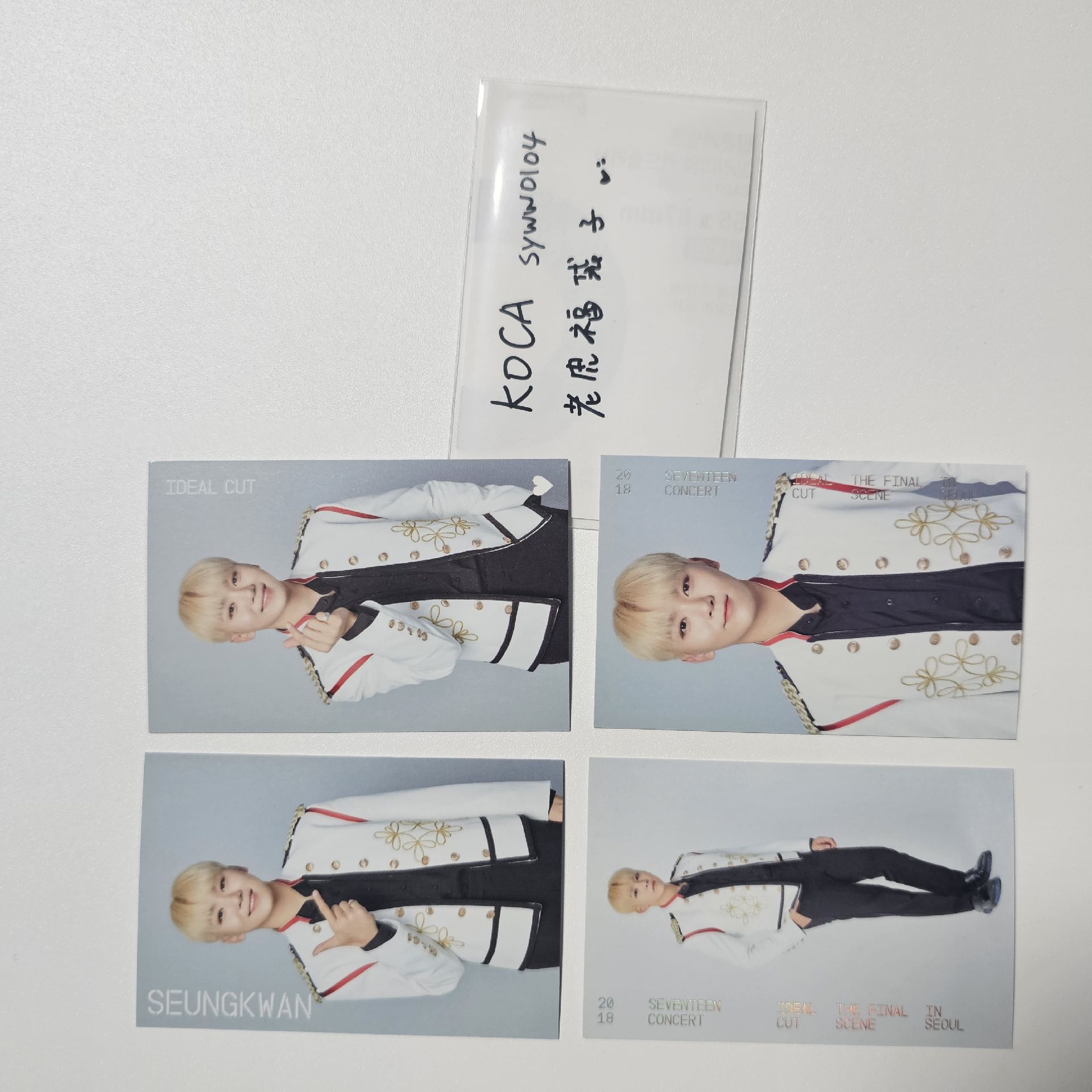SEUNGKWAN2018 SEVENTEEN CONCERT 'IDEAL CUT'小卡】IDEAL CUT 隨機卡