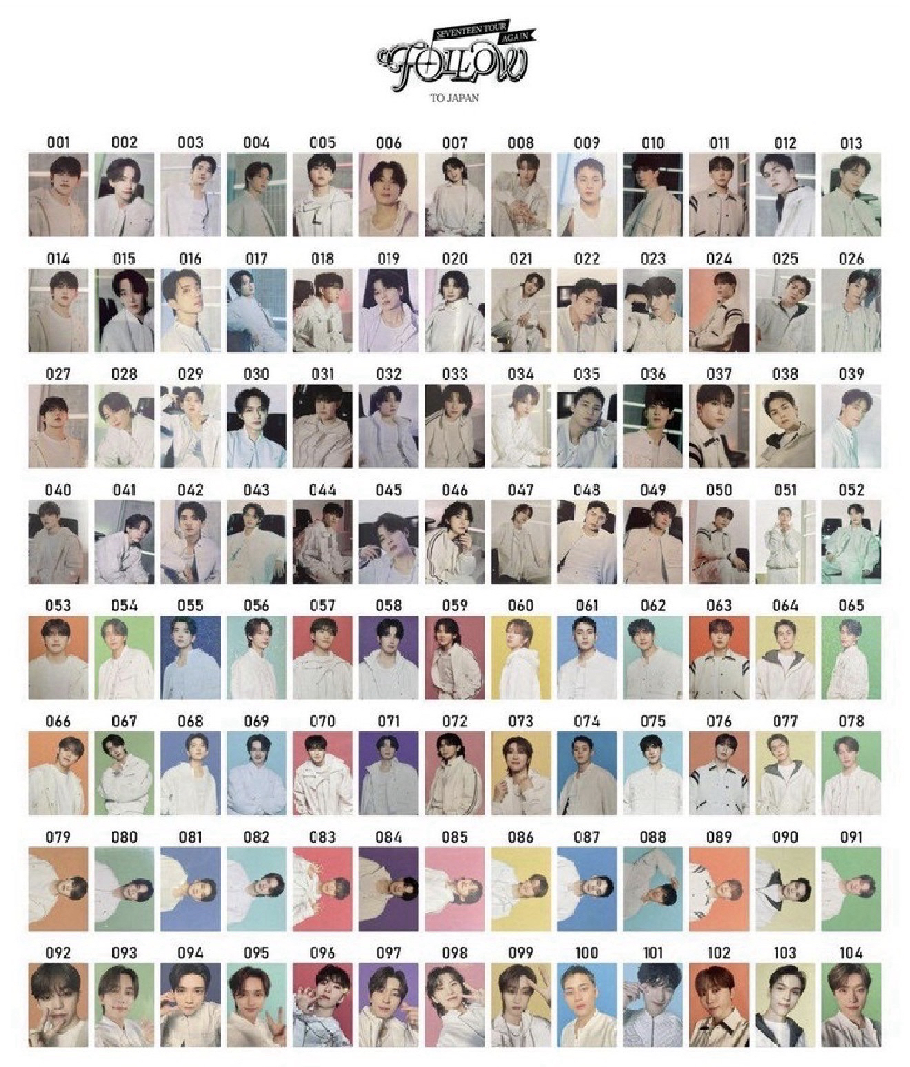 Follow again to Japan 隨機卡 喆 漢 秀 俊 榮 勳 八 奎 碩 寛 率 燦