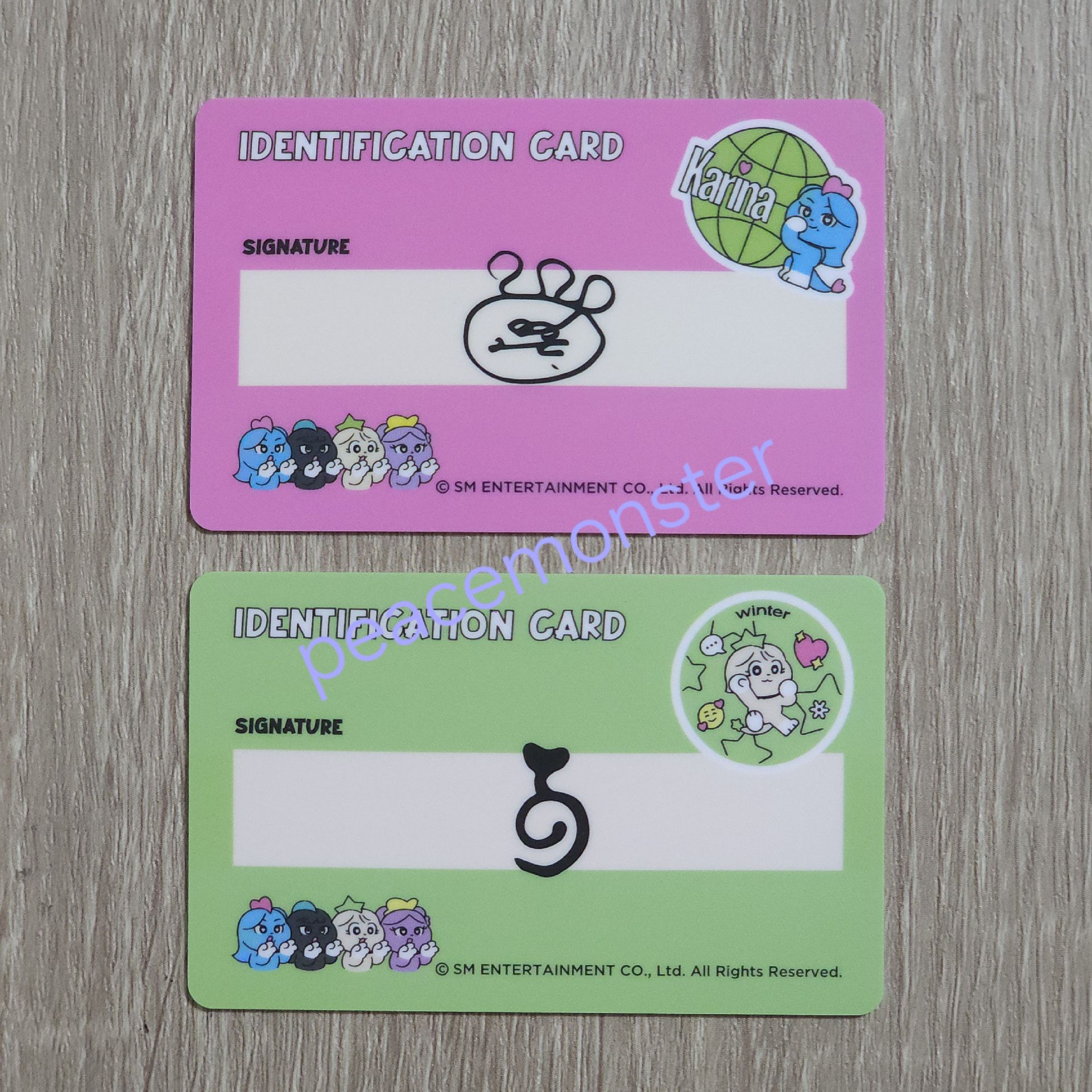 aespa potd快閃店第二波 冬柚娃娃身份證卡