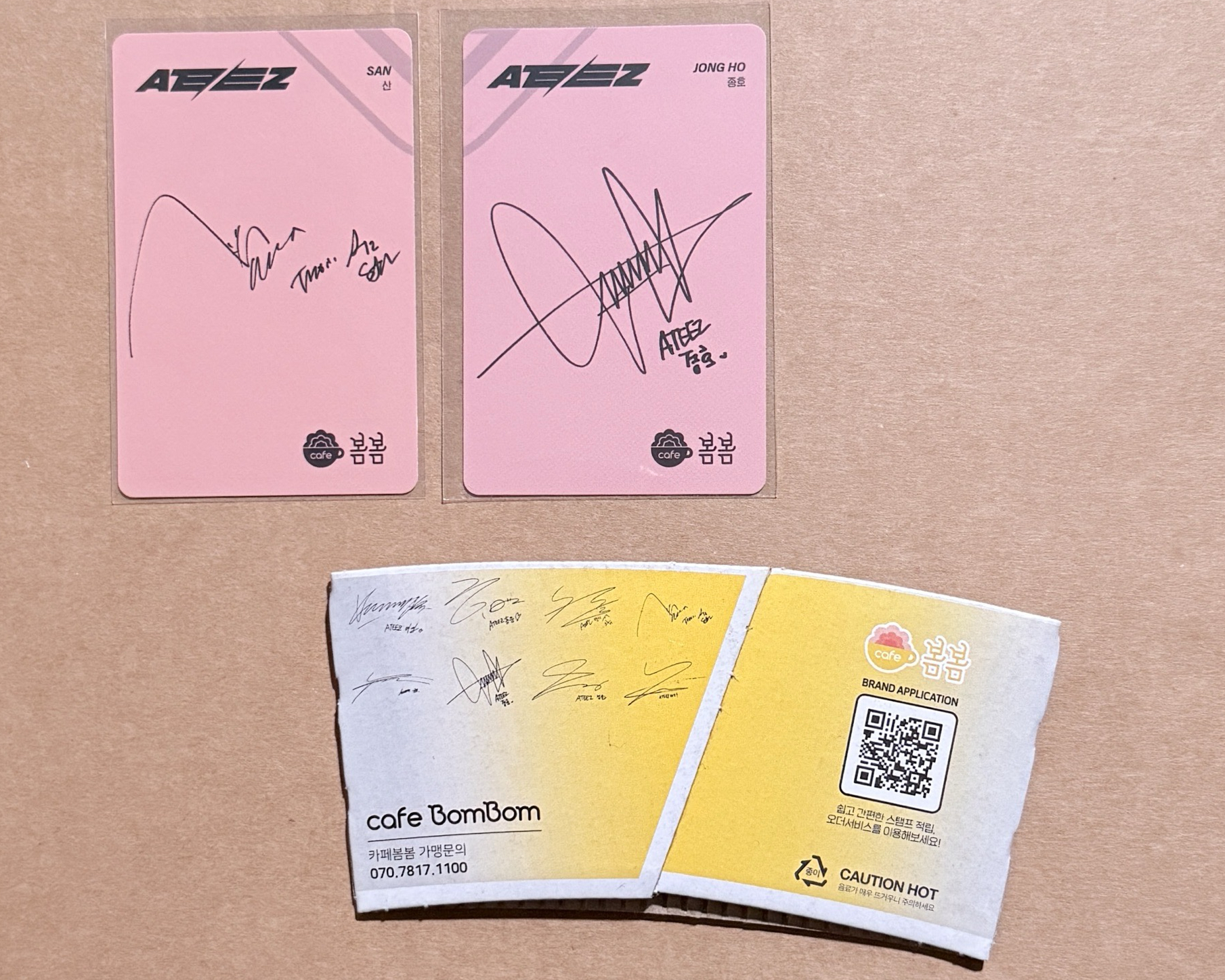 Cafe BomBom 代言卡 傘鍾+杯套