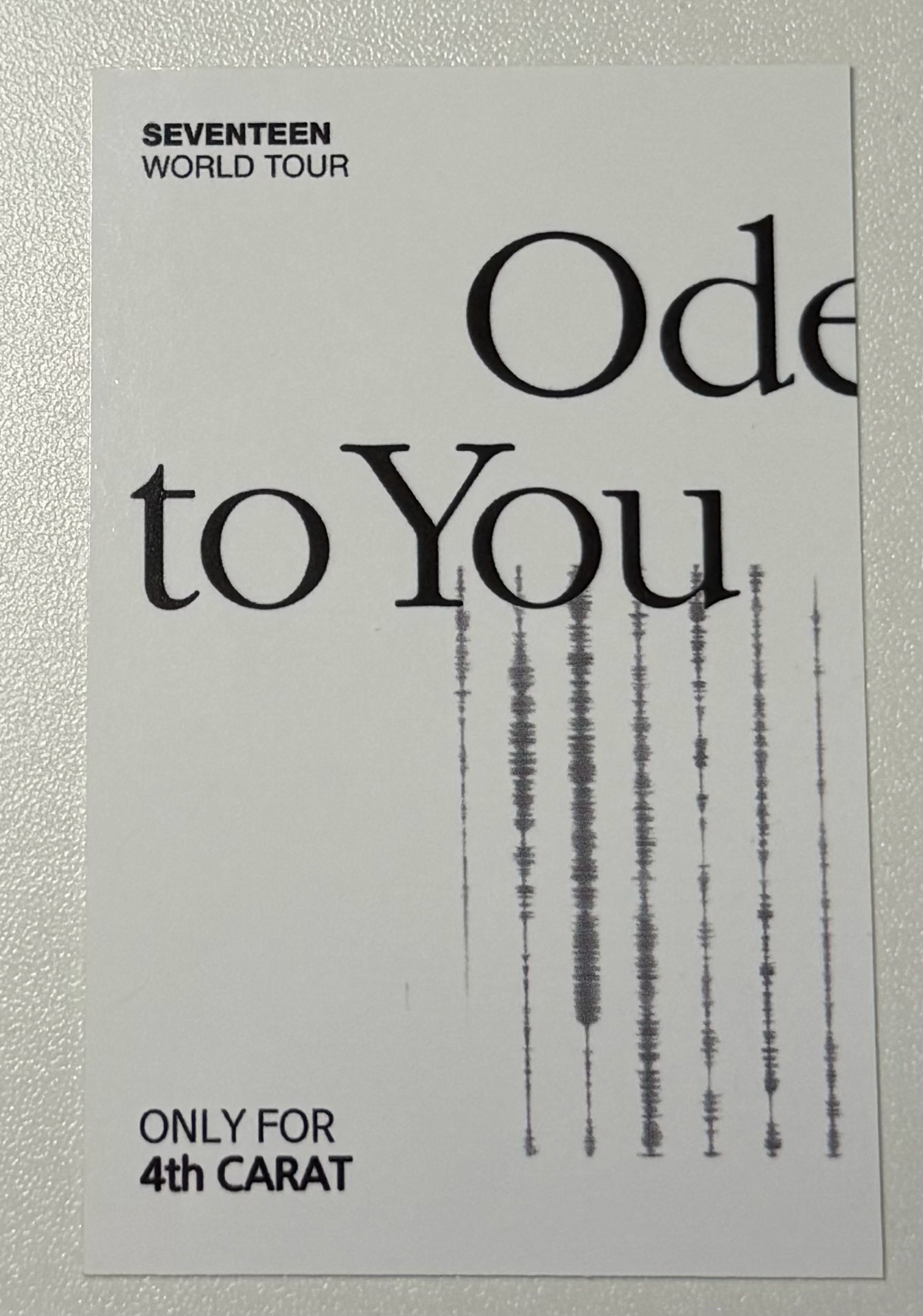 Seventeen Hoshi 權順榮 Ode to You克拉粽卡 caratzone 入場卡