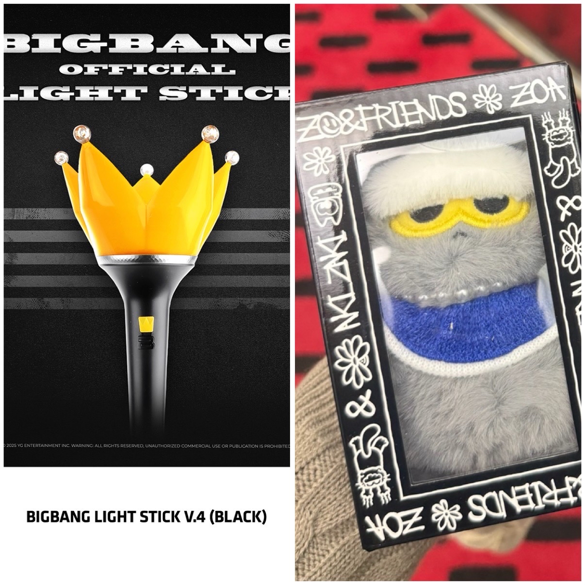 LINE FRIENDS ZOA 吊飾+ BIGBANG LIGHT STICK V.4