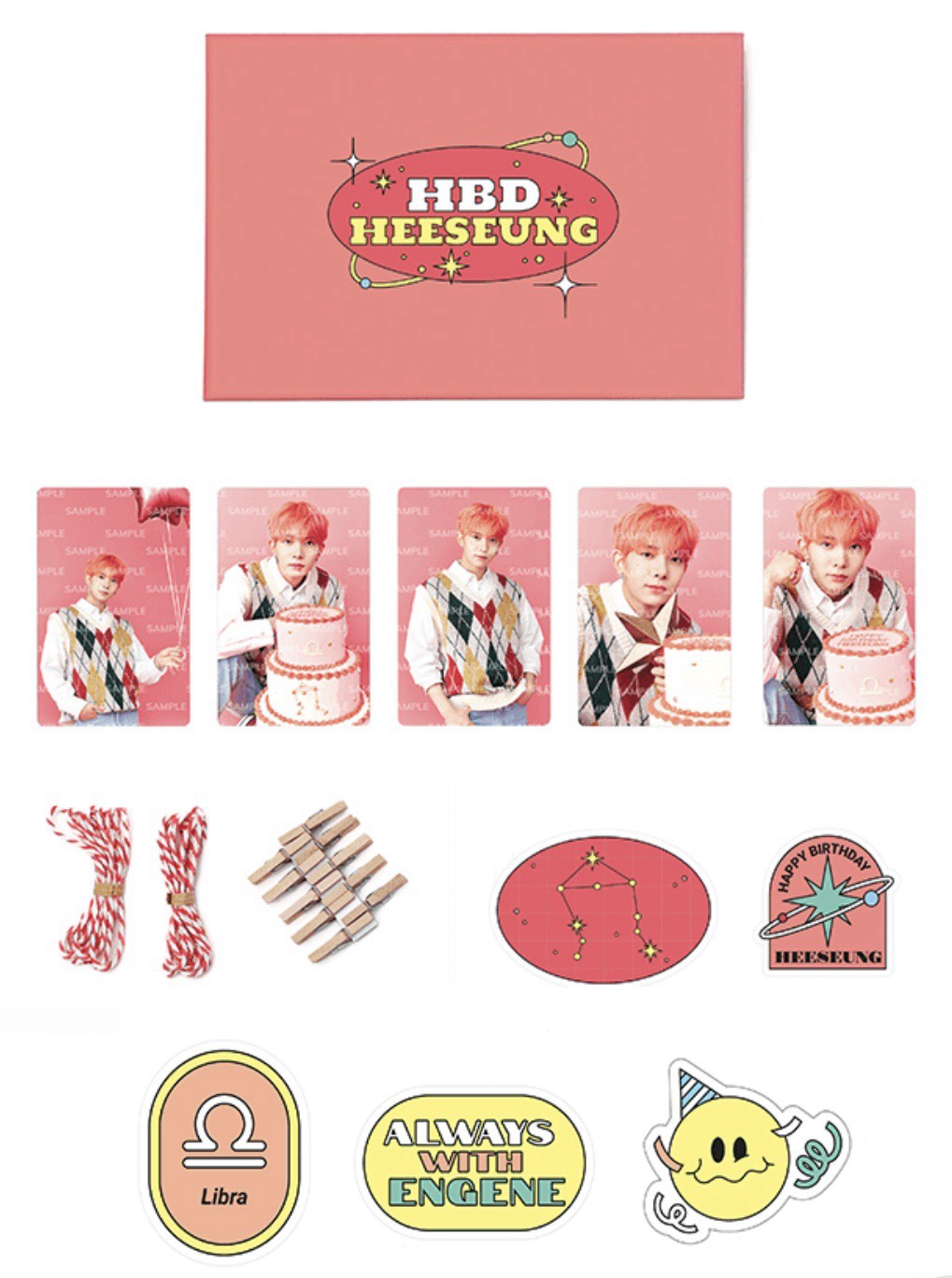 2022生日禮 HEESEUNG DIY PHOTO CARD GARLAND DIY小卡貼紙組 羲承