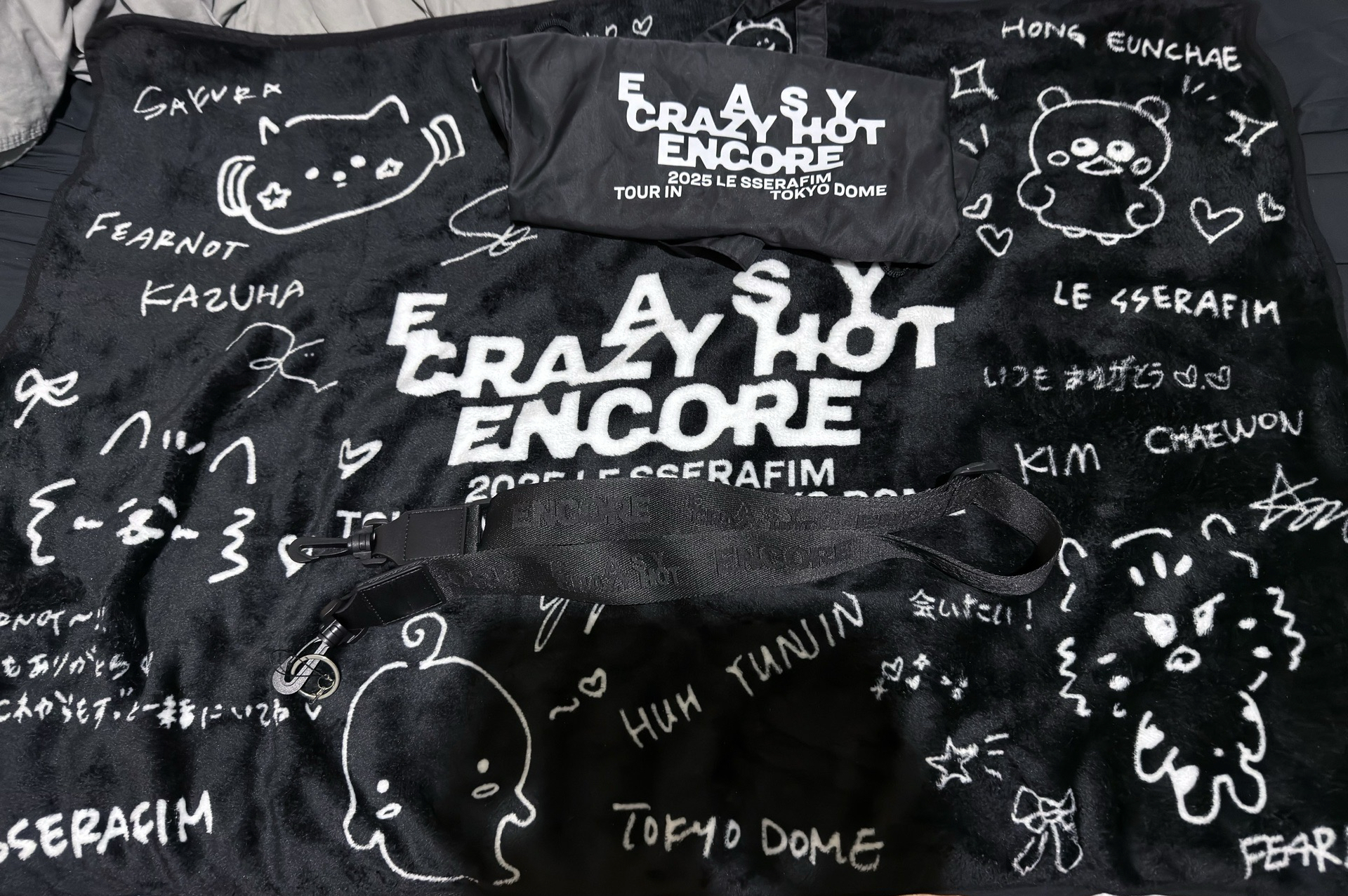 Le sserafim 東京巨蛋P席入場禮 成員手繪親簽毛毯