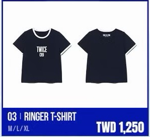 TWICE 快閃店 RINGER-T 滾邊T (L)