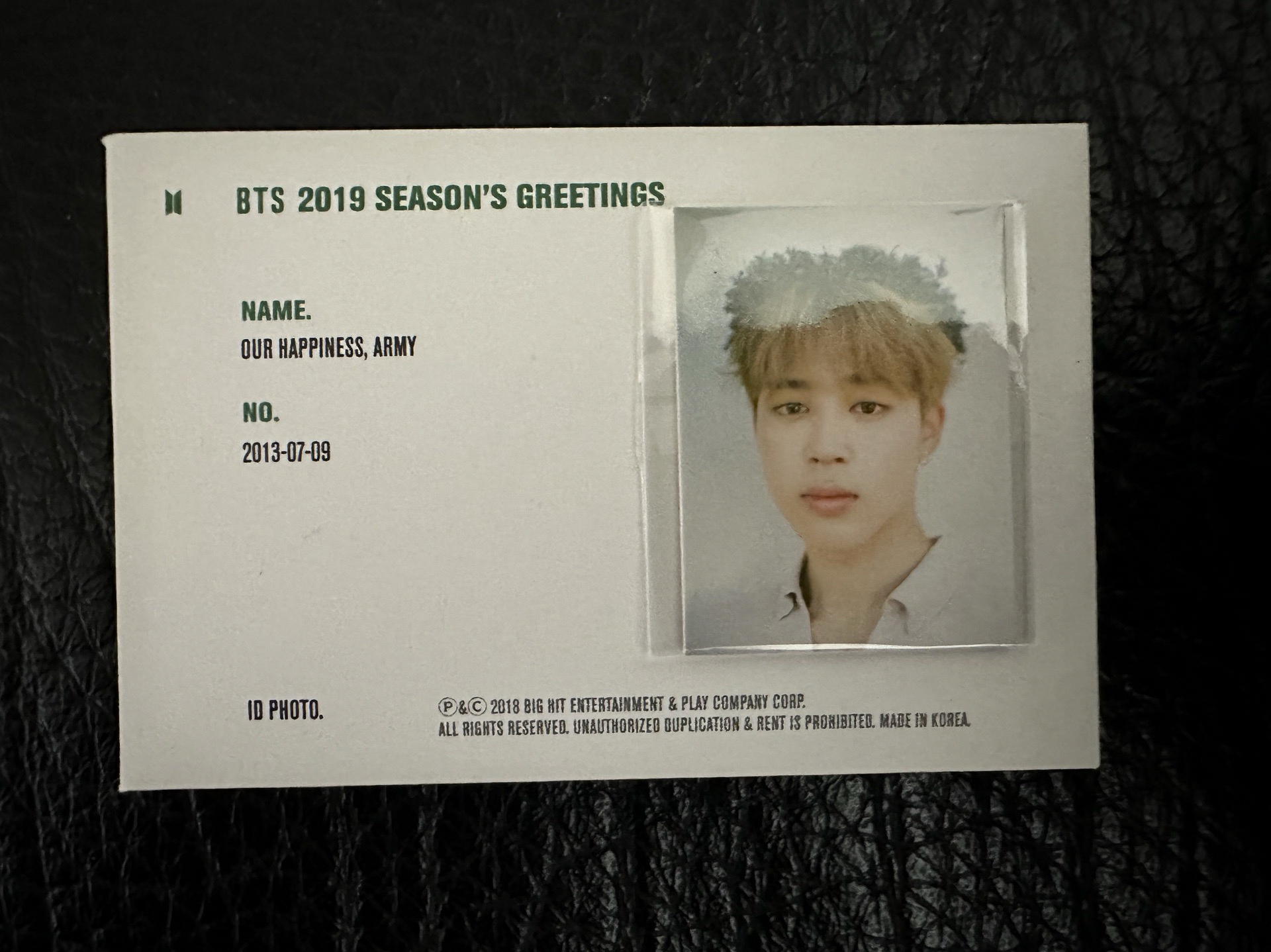 Jimin（不含信封）