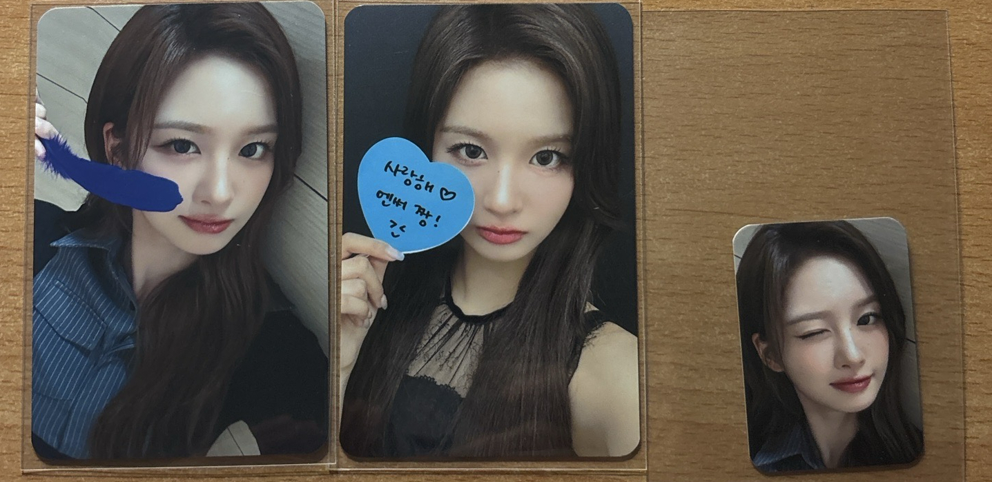 NMIXX ms藍羽毛+便利貼+迷你眨眼薛