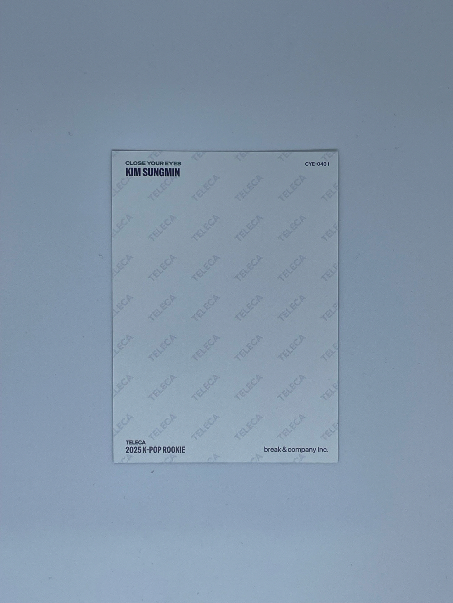 2025 K-POP ROOKIE TELECA 隨機卡 Kim Sungmin 