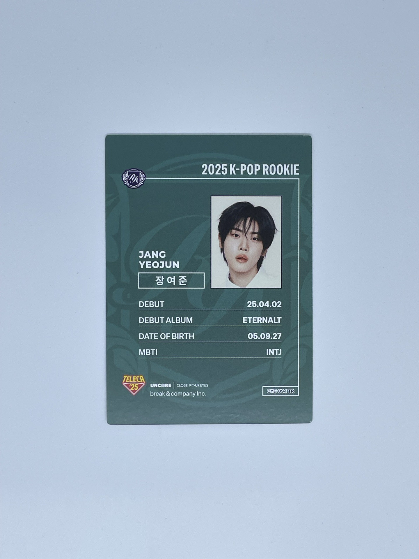 2025 K-POP ROOKIE TELECA 隨機卡 Jang Yeojun 