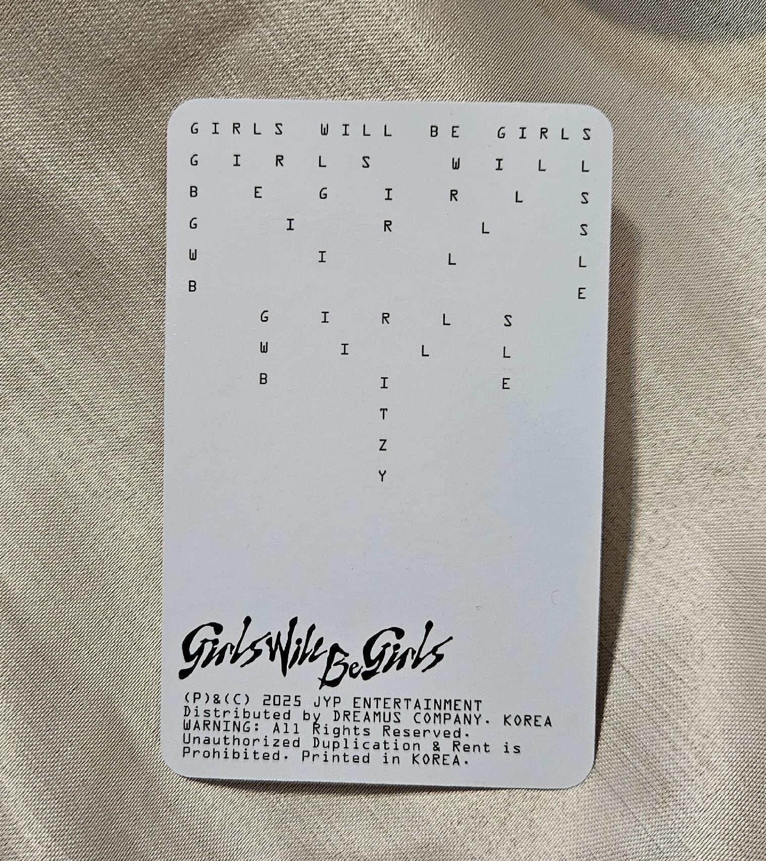 ITZY GWBG 專卡，Lia 小卡，無瑕疵，近全新