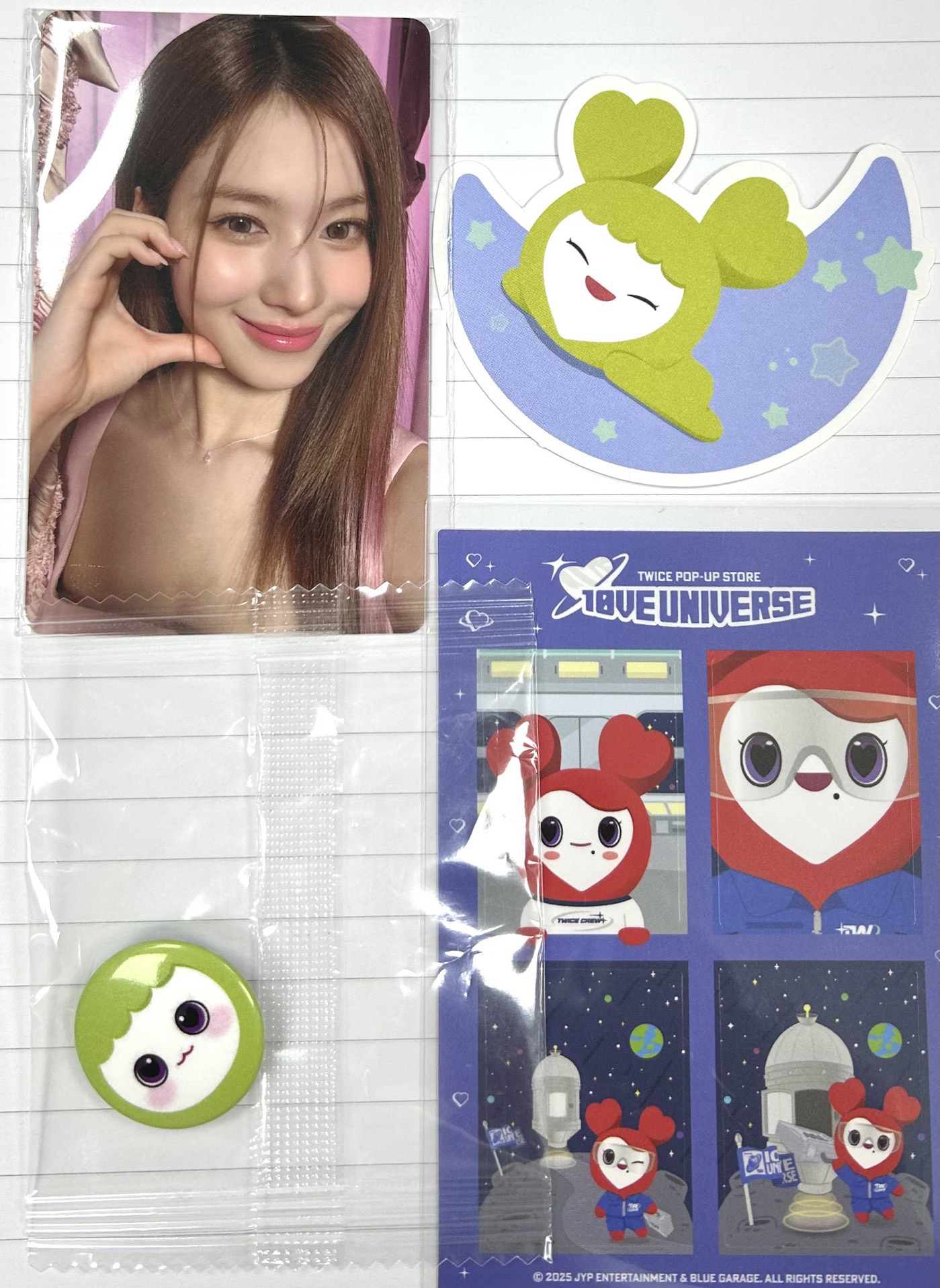 TWICE 線上滿額卡 sana 十週年快閃 貼紙 徽章