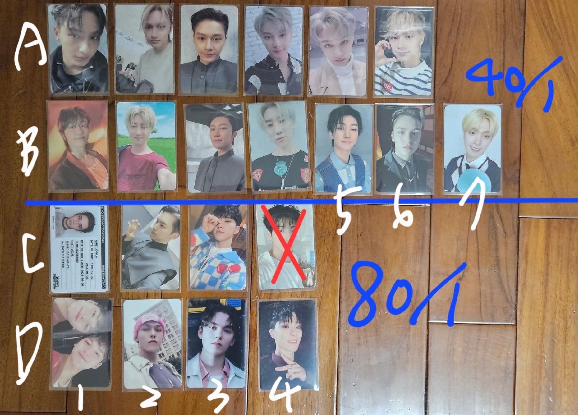 Joshua Jun Hoshi The8 Mingyu Vernon Dino的卡(可當綁)