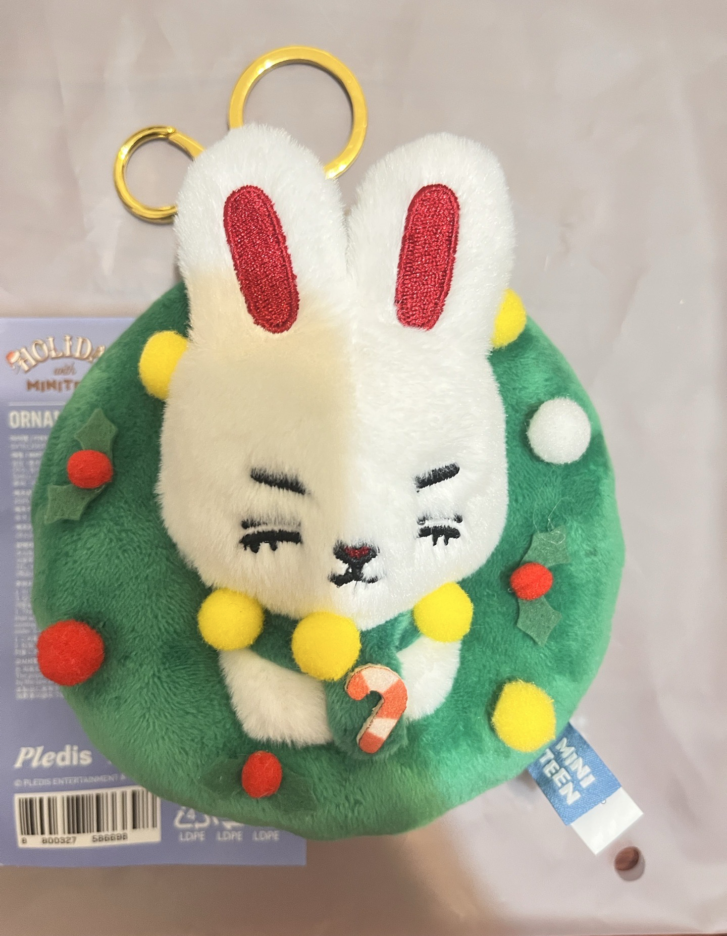 聖誕MINITEEN 鑰匙圈吊飾 花圈吊飾娃