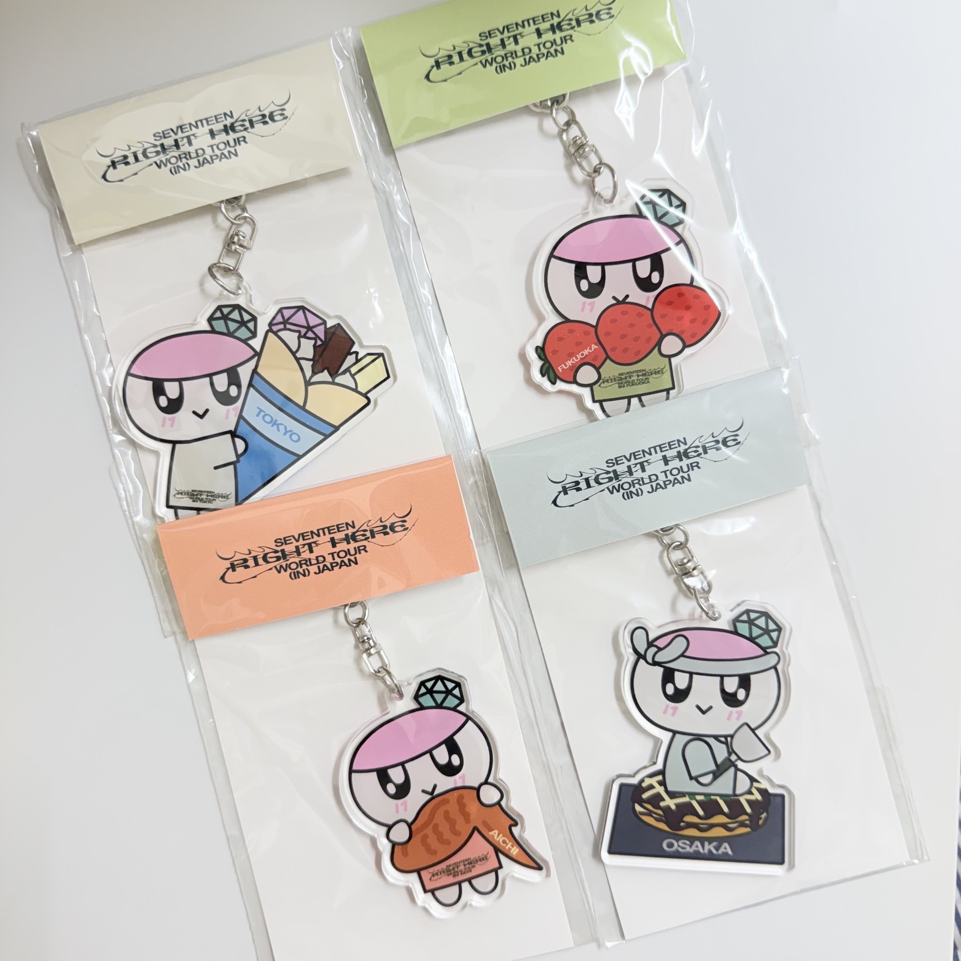 日巡 RIGHT HERE 蹦蹦鑰匙圈 4款合售東京 大阪 愛知 福岡 鑰匙圈
