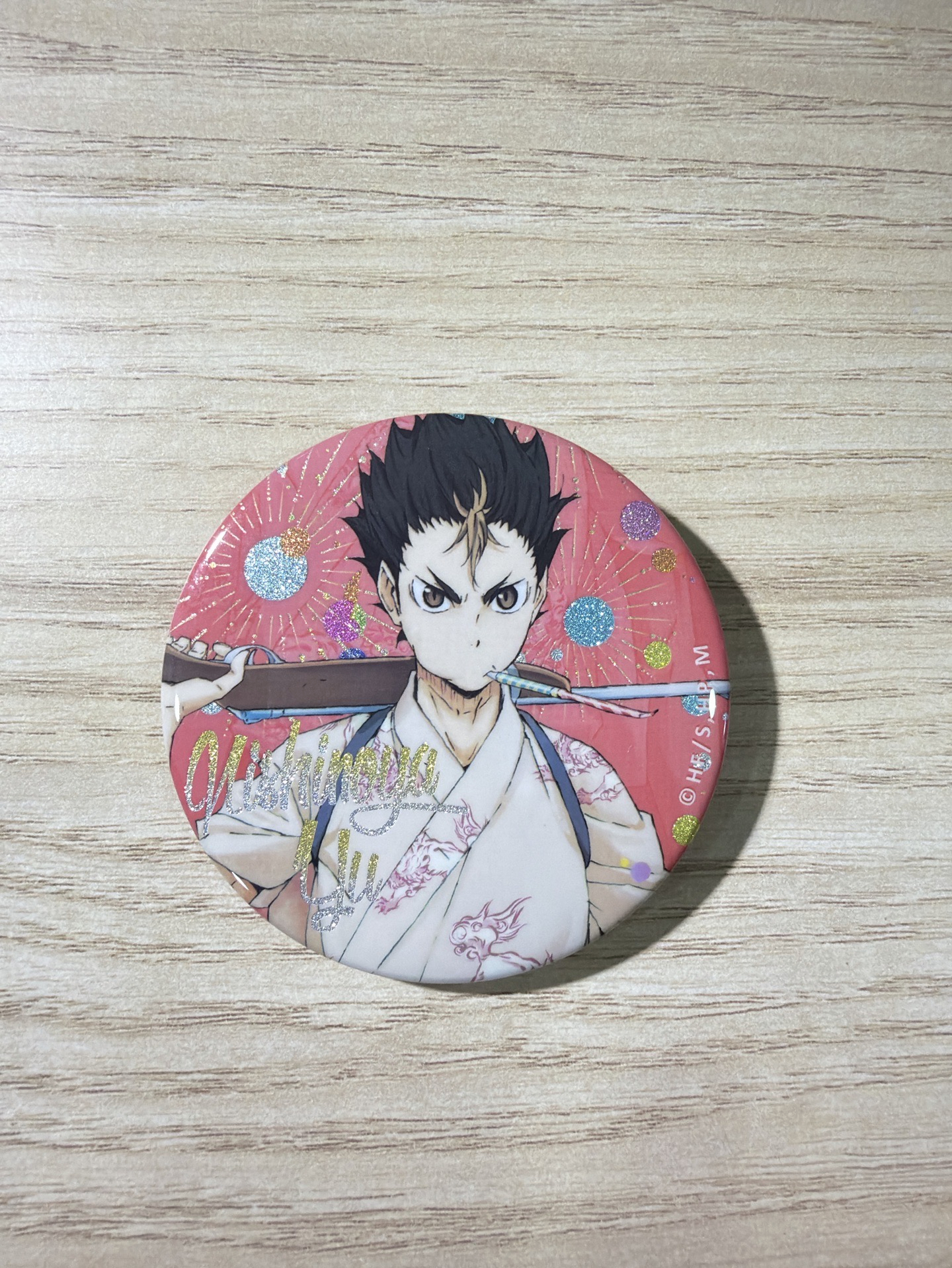 煙火大會雙閃徽章 西谷夕（贈圖二展示架）