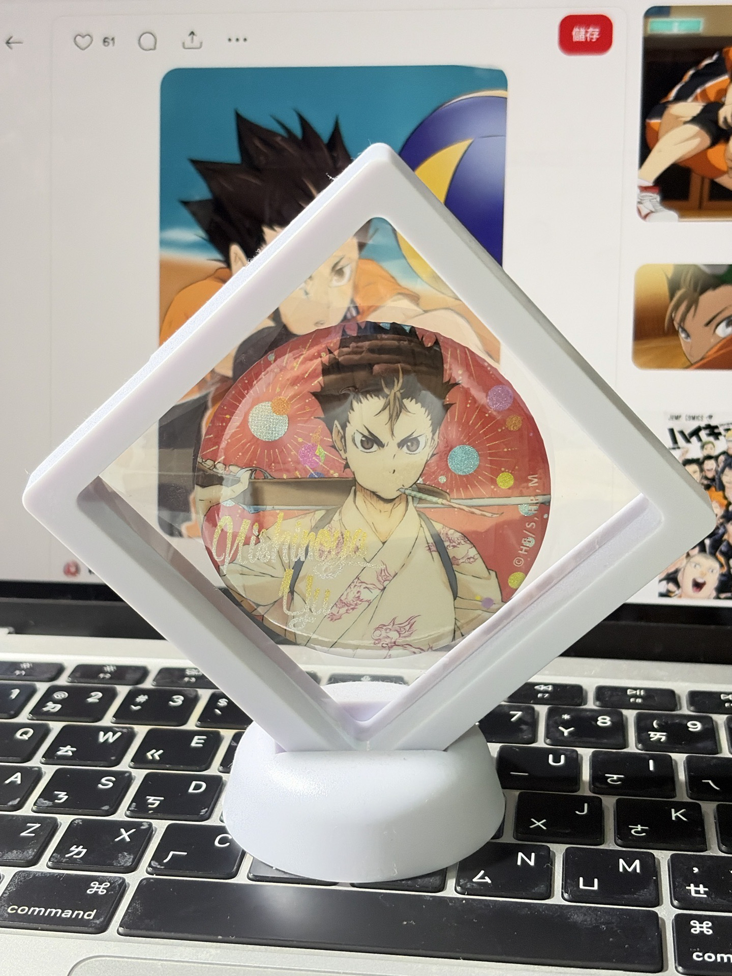 煙火大會雙閃徽章 西谷夕（贈圖二展示架）