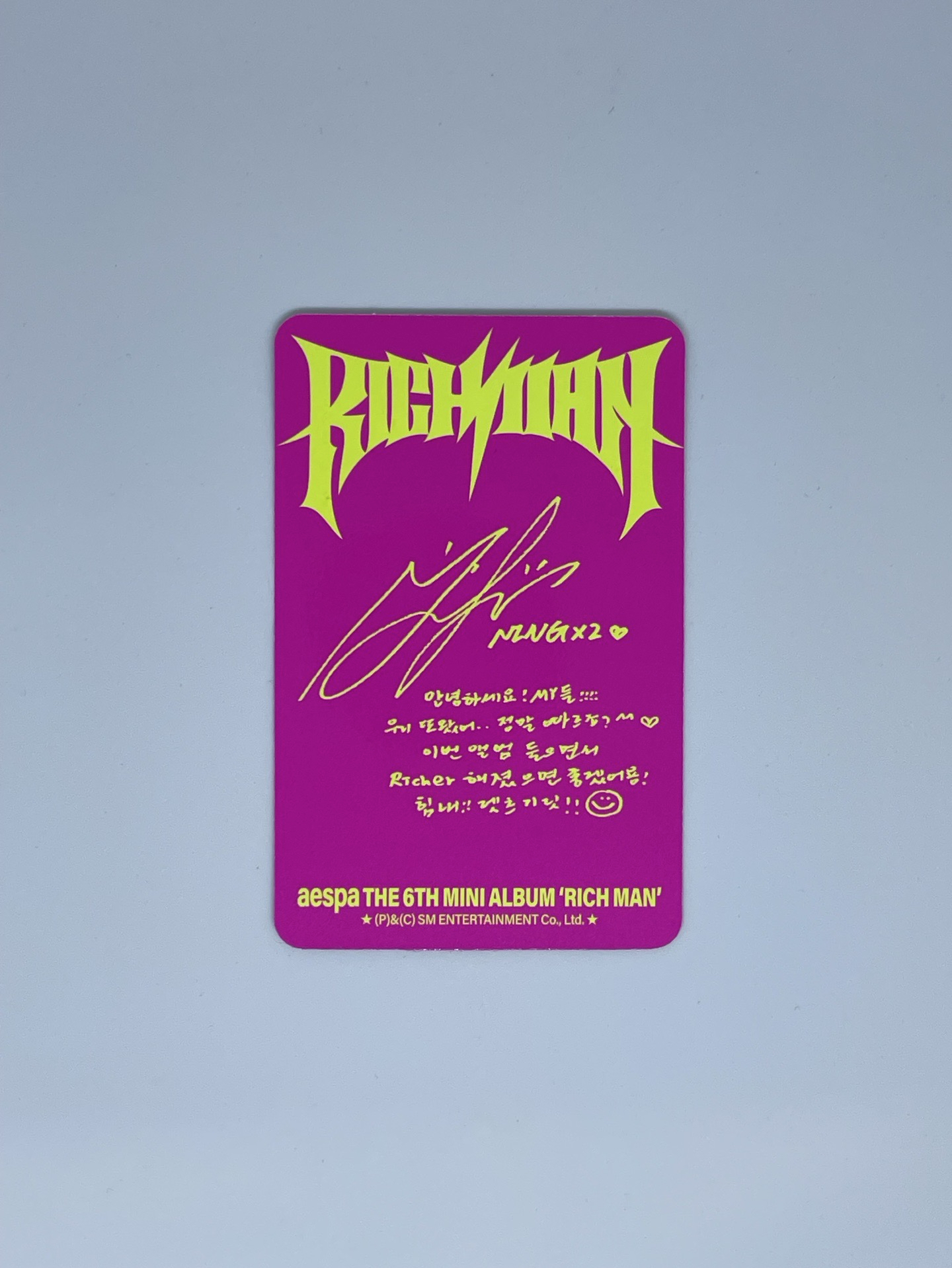 Rich Man 專輯卡 BAG 寧