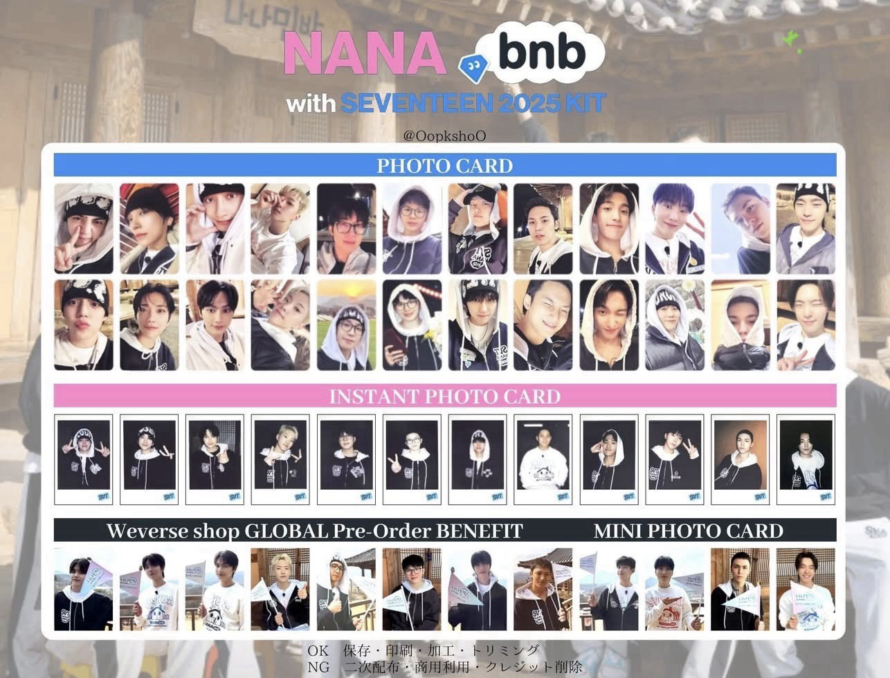 Nana Bnb 小卡 拍立得 特典 秀圓俊