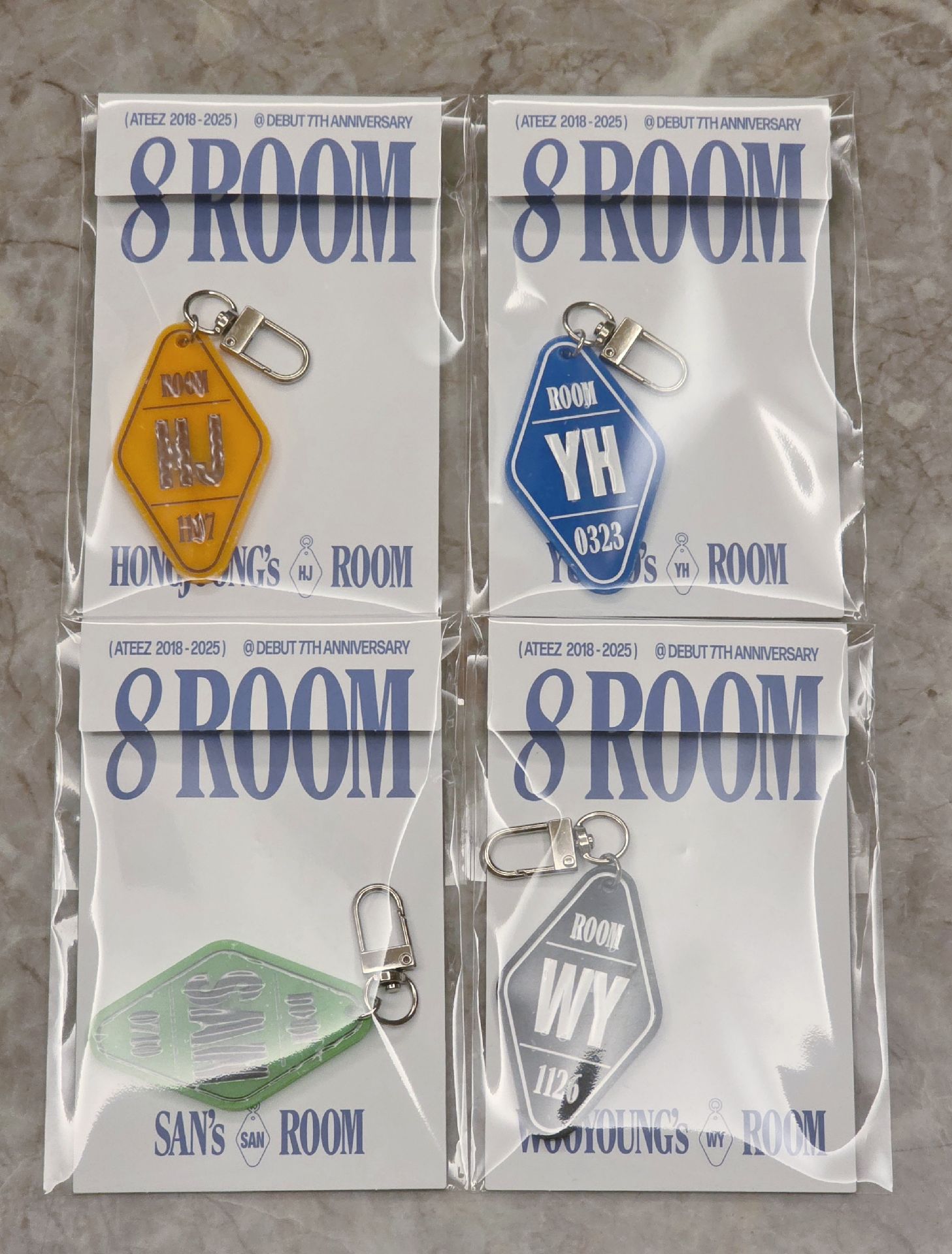 ATEEZ 8 ROOM七周年快閃店（線上）鑰匙圈 全新未拆 含卡