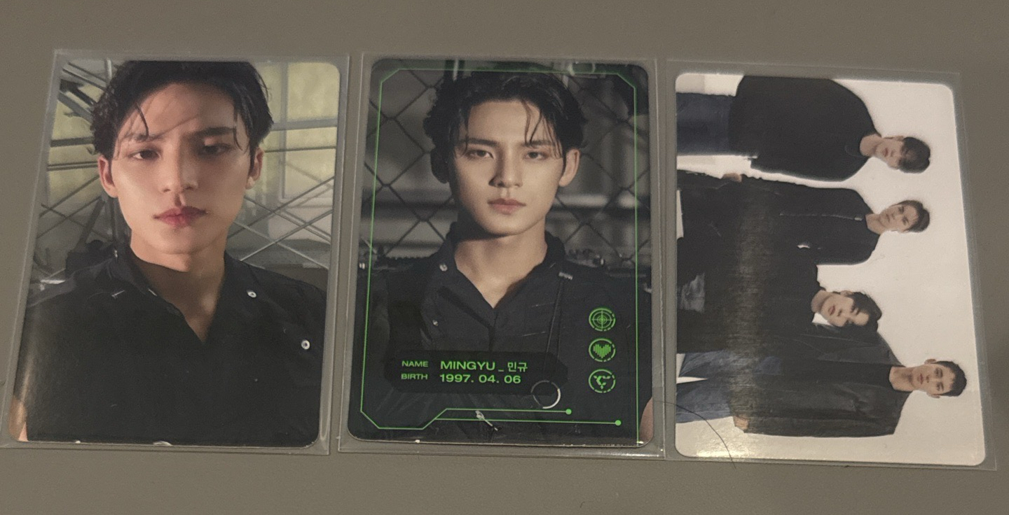 seventeen Mingyu 珉奎 泡隊 7期會員禮 會員禮卡 follow again 泡隊隨機卡 共3張