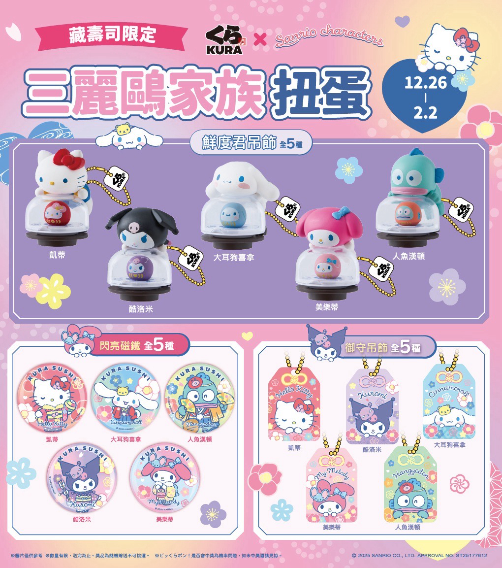 酷洛米、kitty藏壽司扭蛋