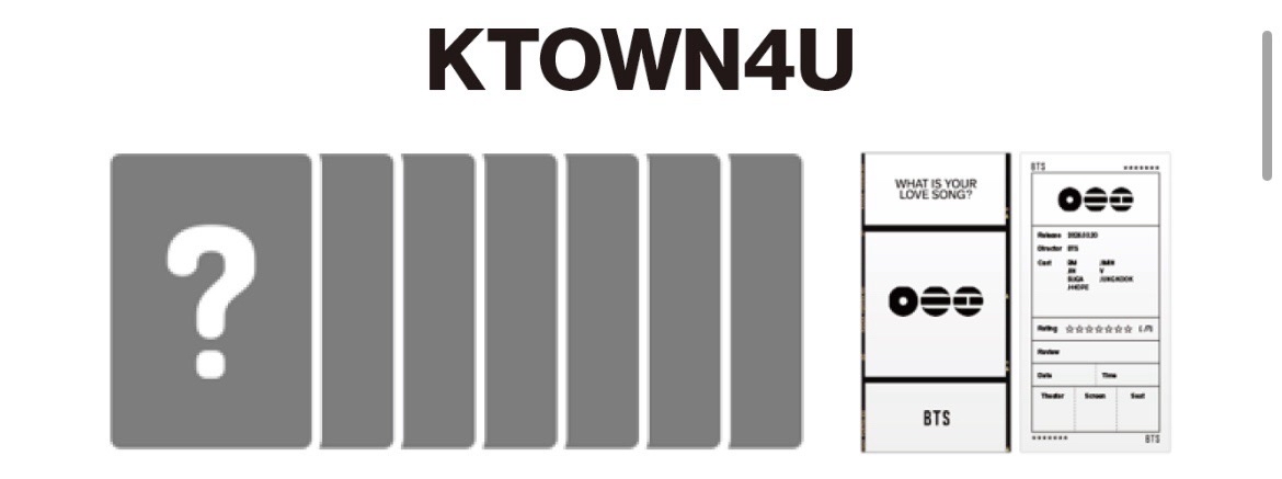  'ARIRANG' 五通路單特典卡 預購