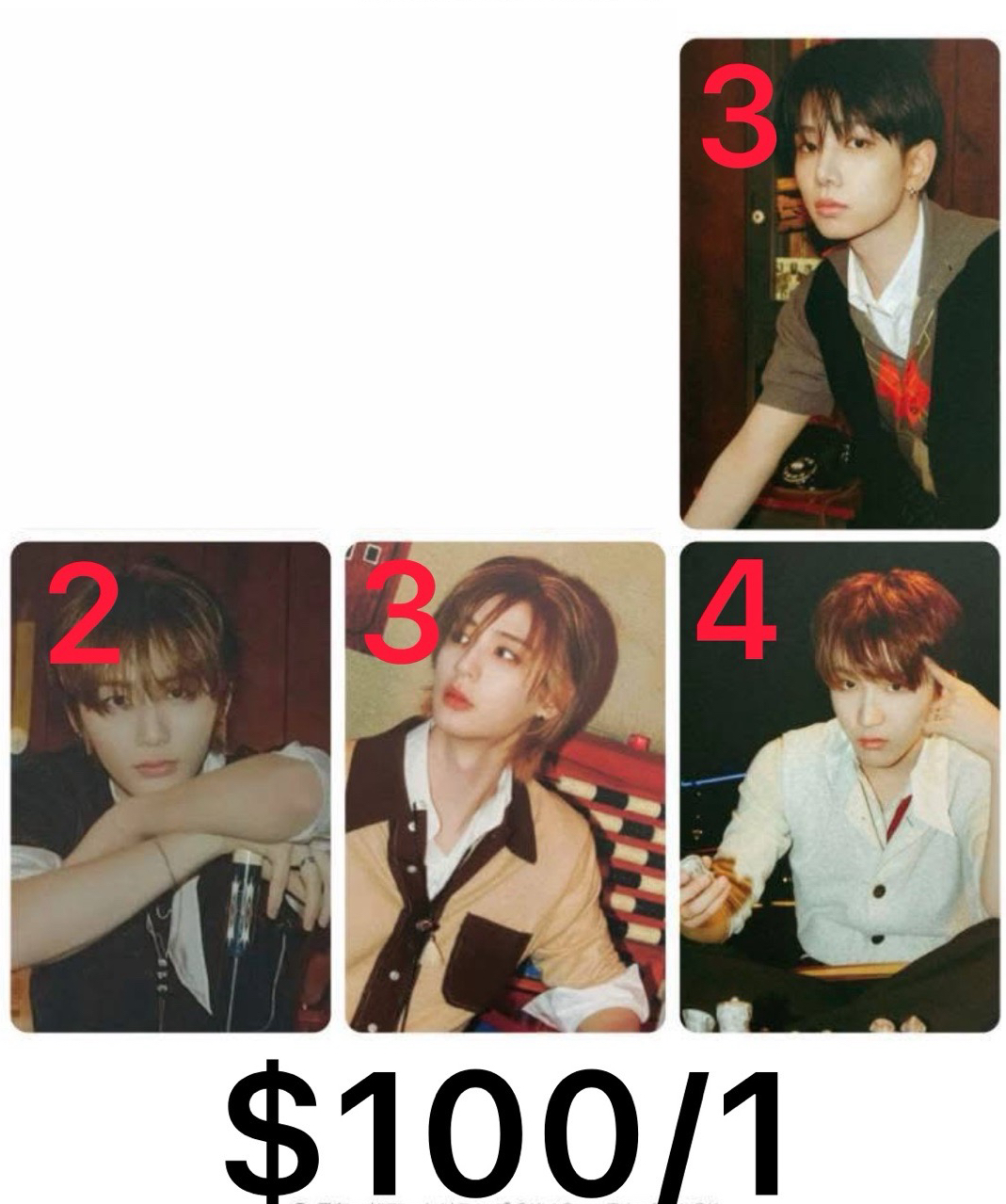 塔店+漢東旼、金桐儇、金雲鶴各一