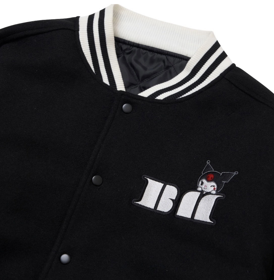 [酷洛米 聯名周邊] 棒球外套 黑色